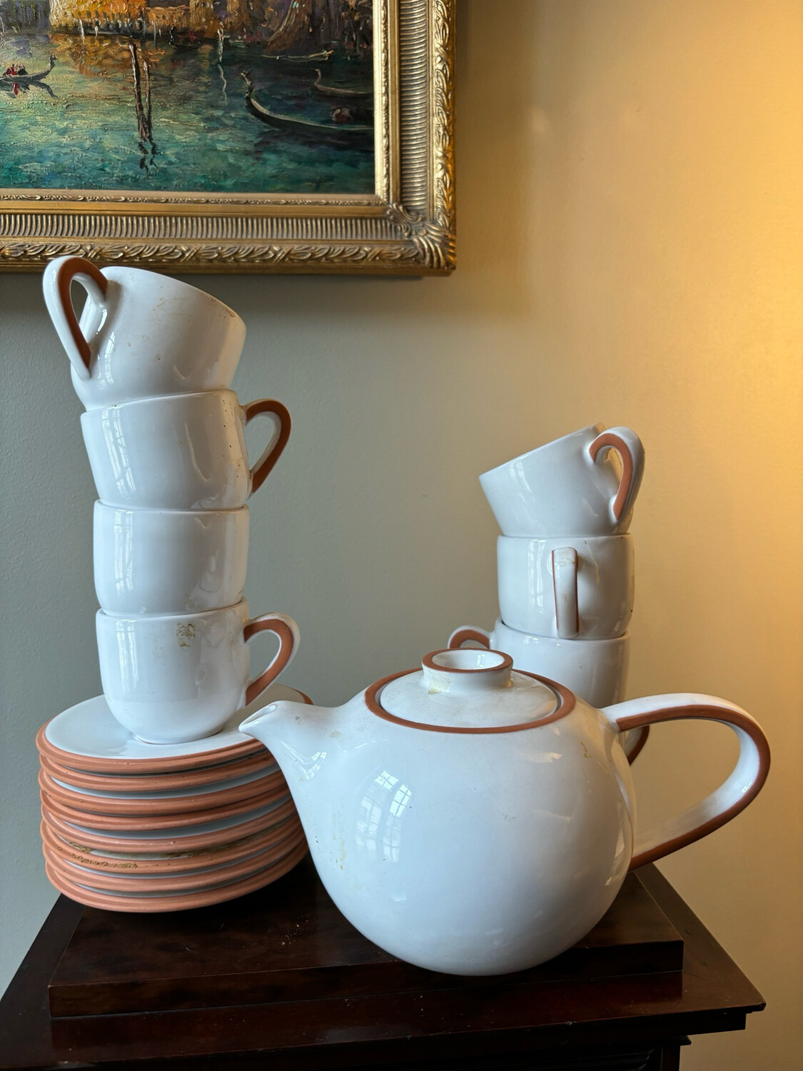 Service à thé en terre cuite -