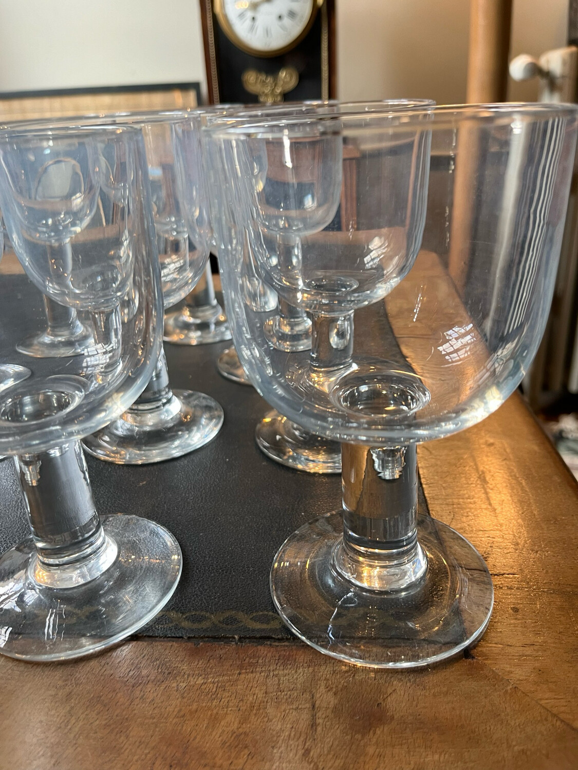 Lot de 9 grands verres en cristal - H 16,5 cm - diam 10 cm