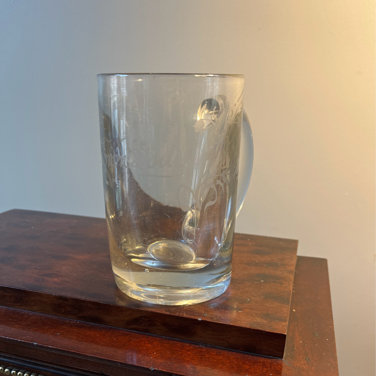 Verre à bière, gravé « à mon Louis »