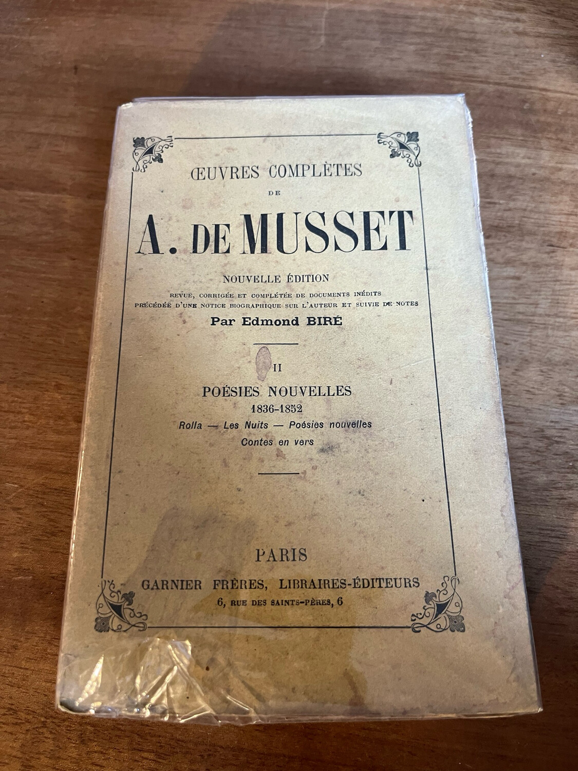 Livre « Poésies Nouvelles » de Alfred de Musset, 1836 - 1852 Livre « Poésies Nouvelles » de Alfred de Musset, 1836 - 1852