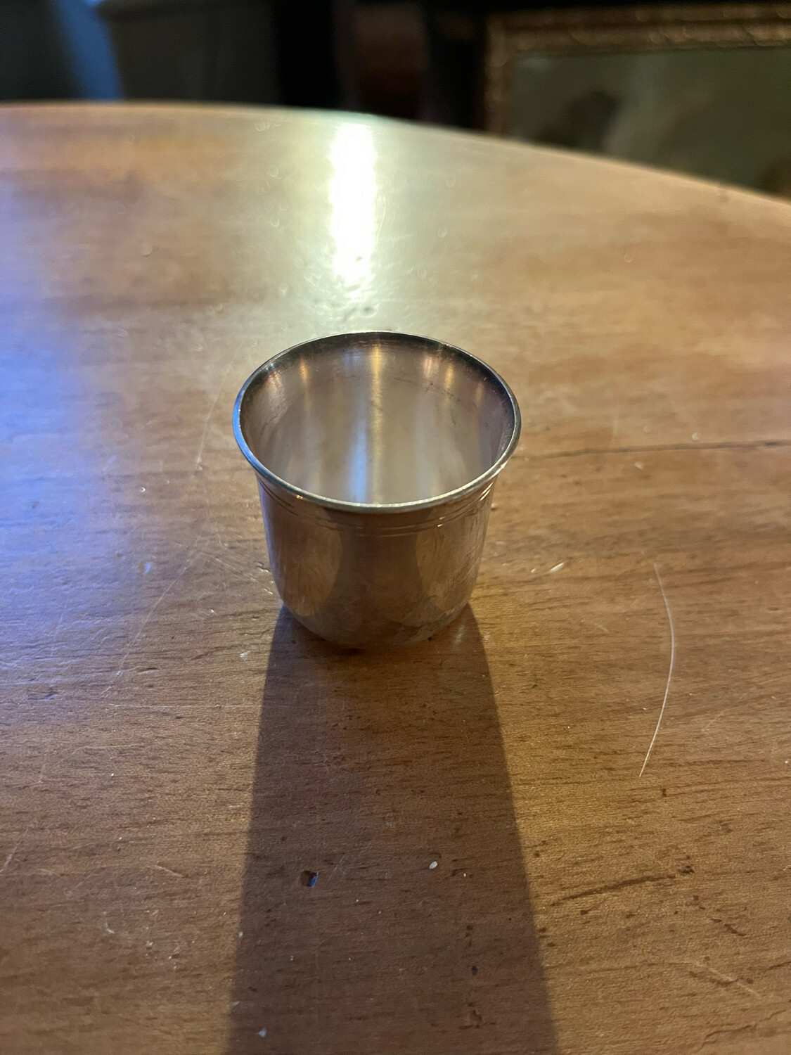 Timbale en métal argenté Christofle France - 4 x 4 cm