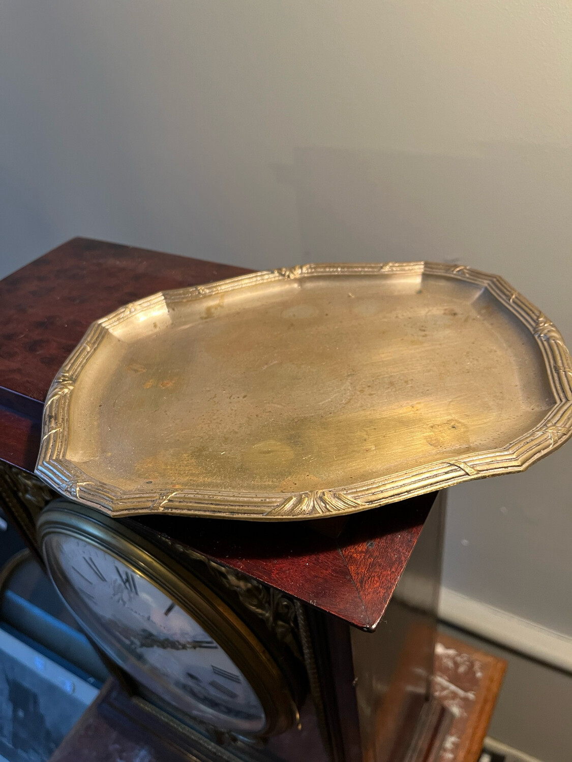 Plateau en métal argenté - 24 x 19 dm