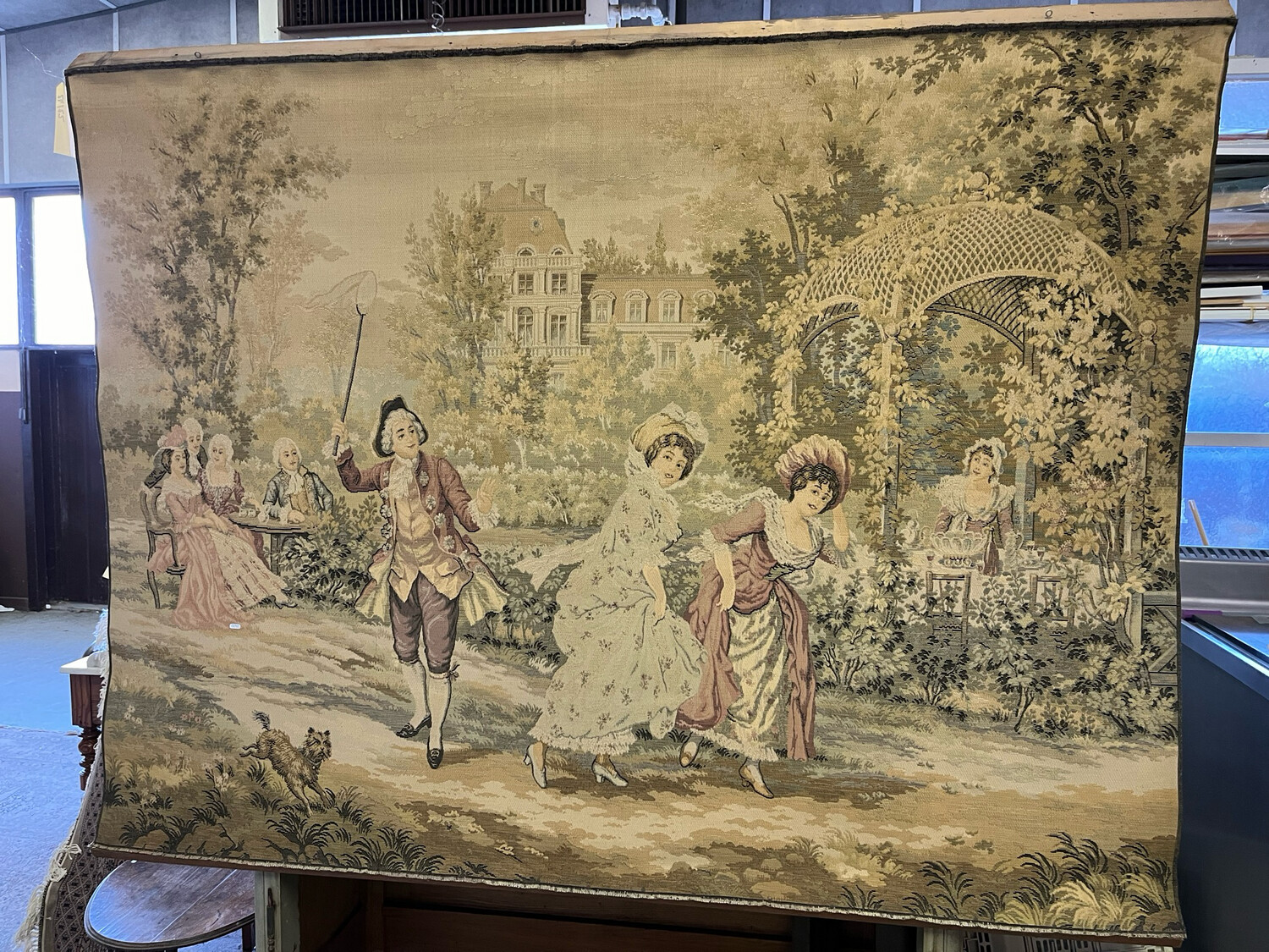 Tapisserie Mécanique à sujet galant - 142 x 189 cm