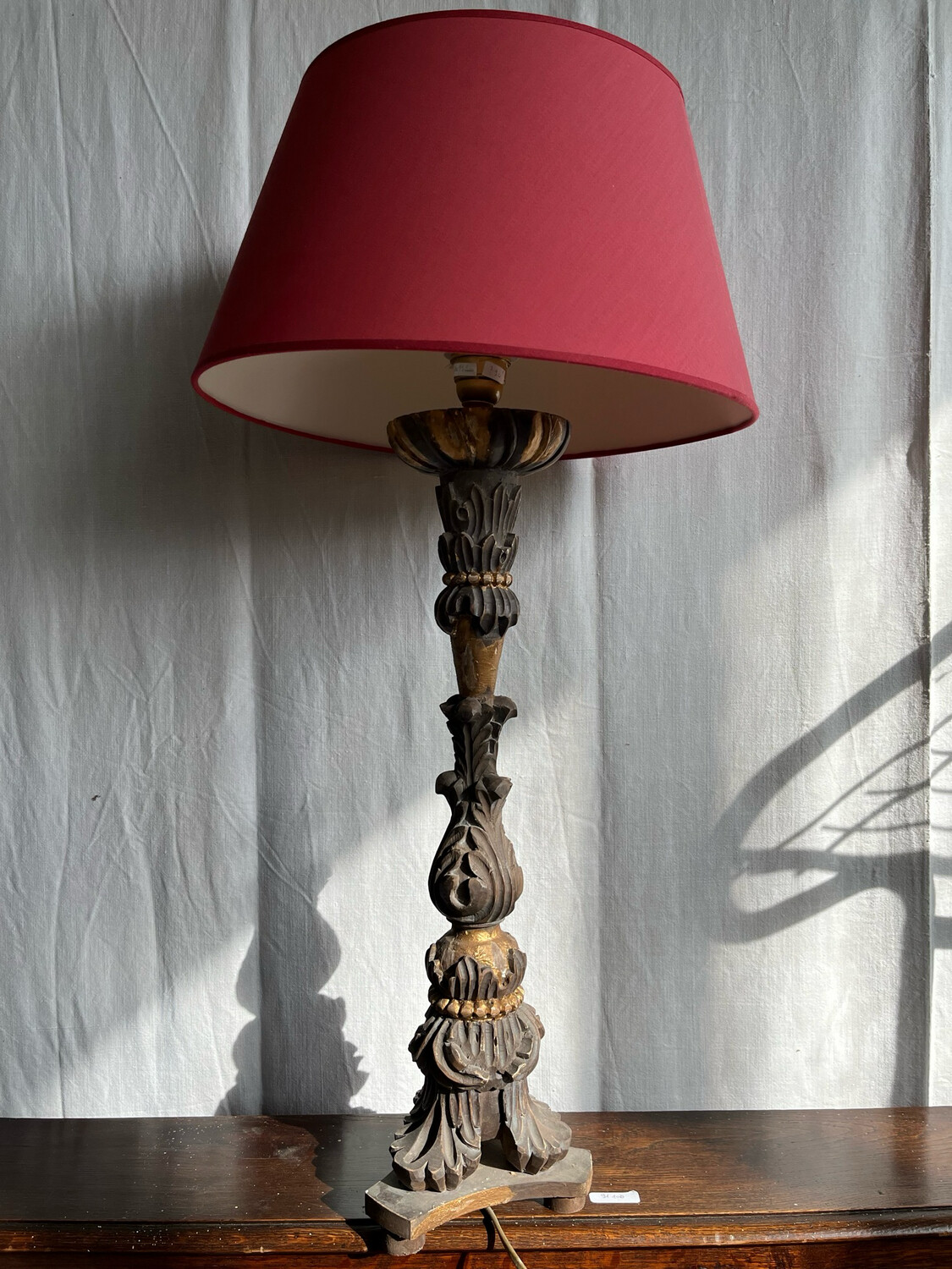 Lampe en bois - H 83 cm