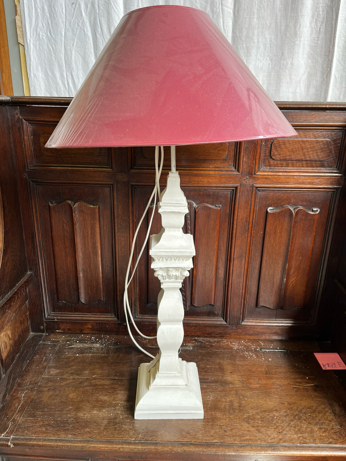 Lampe en bois peint - H 90 cm