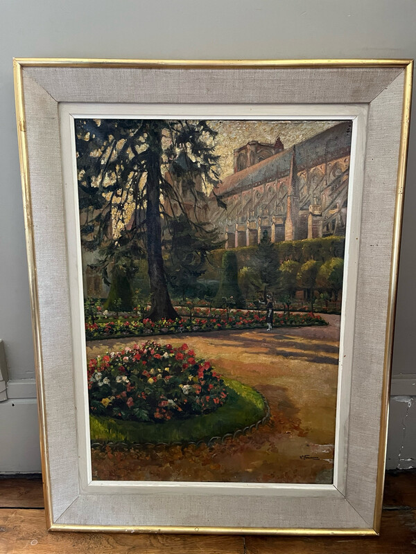 Huile sur toile, la cathédrale, à Bourges