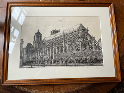 Marcel BASCOULARD reproduction de dessin : La Cathédrale de Bourges
- 23.5 x 37 cm