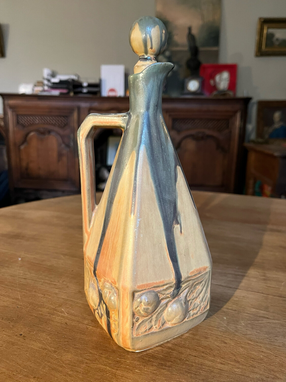 Denbac, Pichet en grès émaillé - H 27 cm