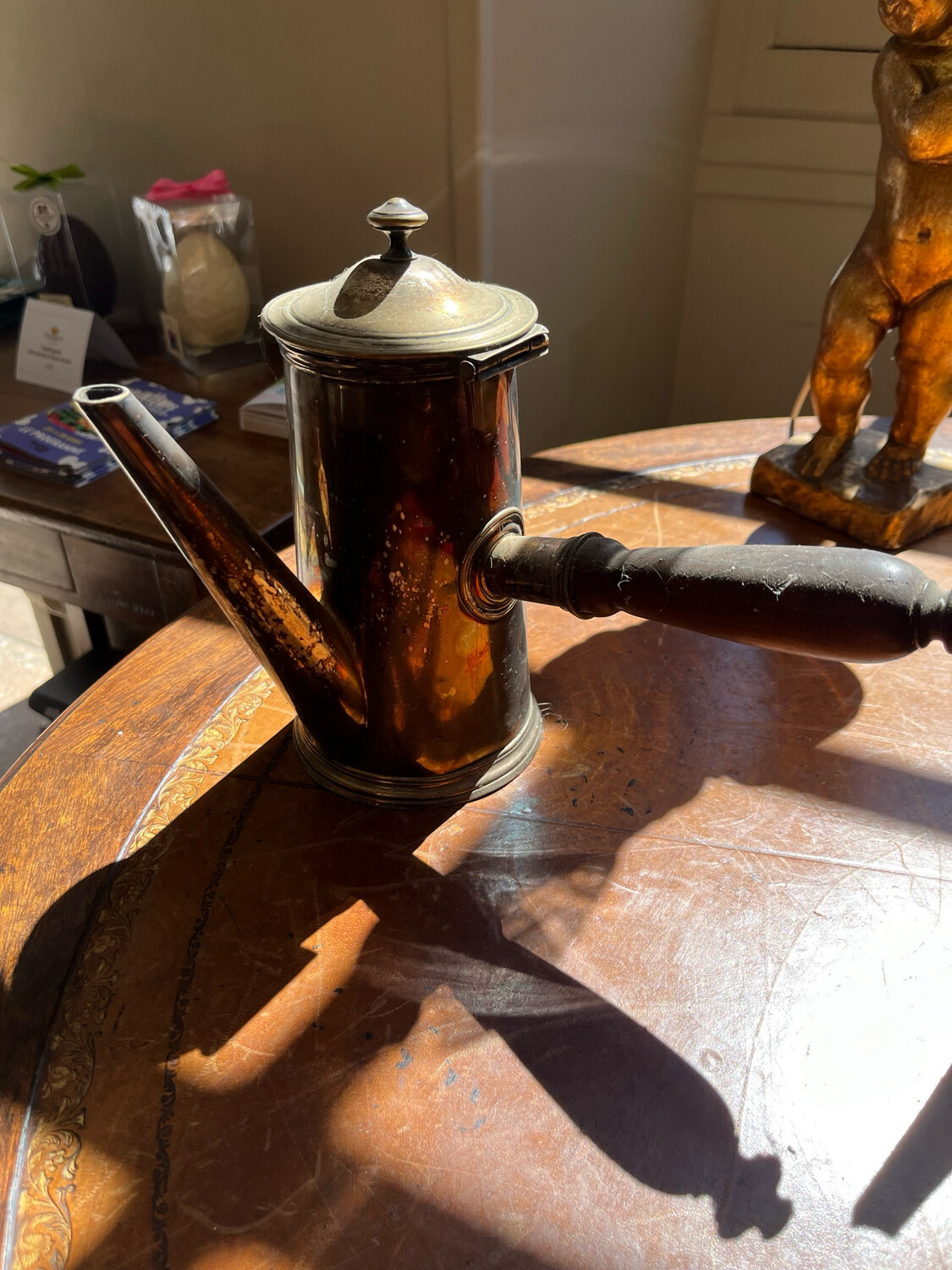 Chocolatière en métal argenté  - H 22 cm