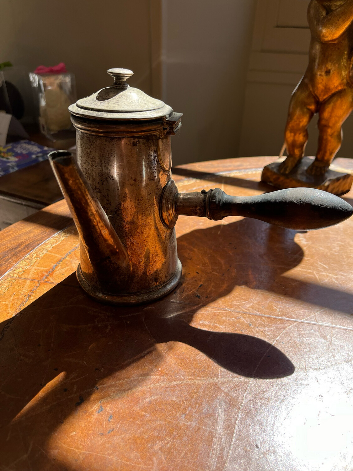 Chocolatière en métal argenté - H 18 cm