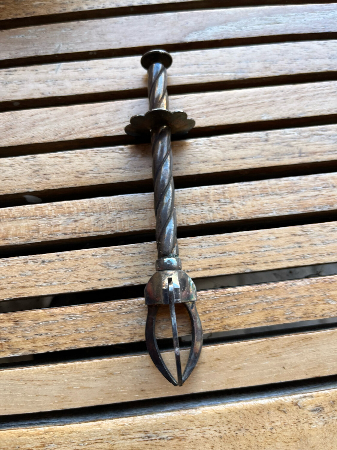 Pince à attraper en métal argenté