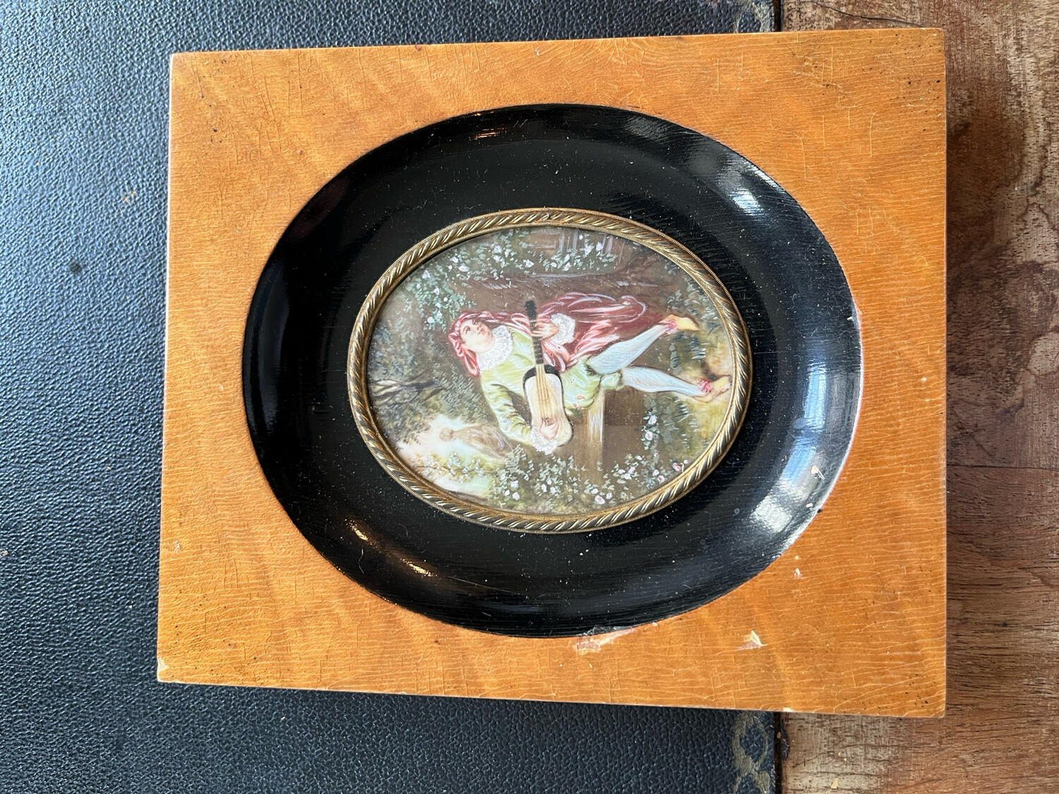 Miniature peinte à la main d’un Musicien - 14 x 16,5 cm