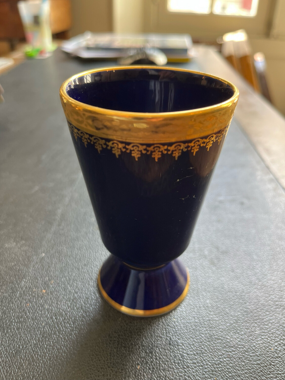 Mazagran bleu, Limoges France - H 11 cm