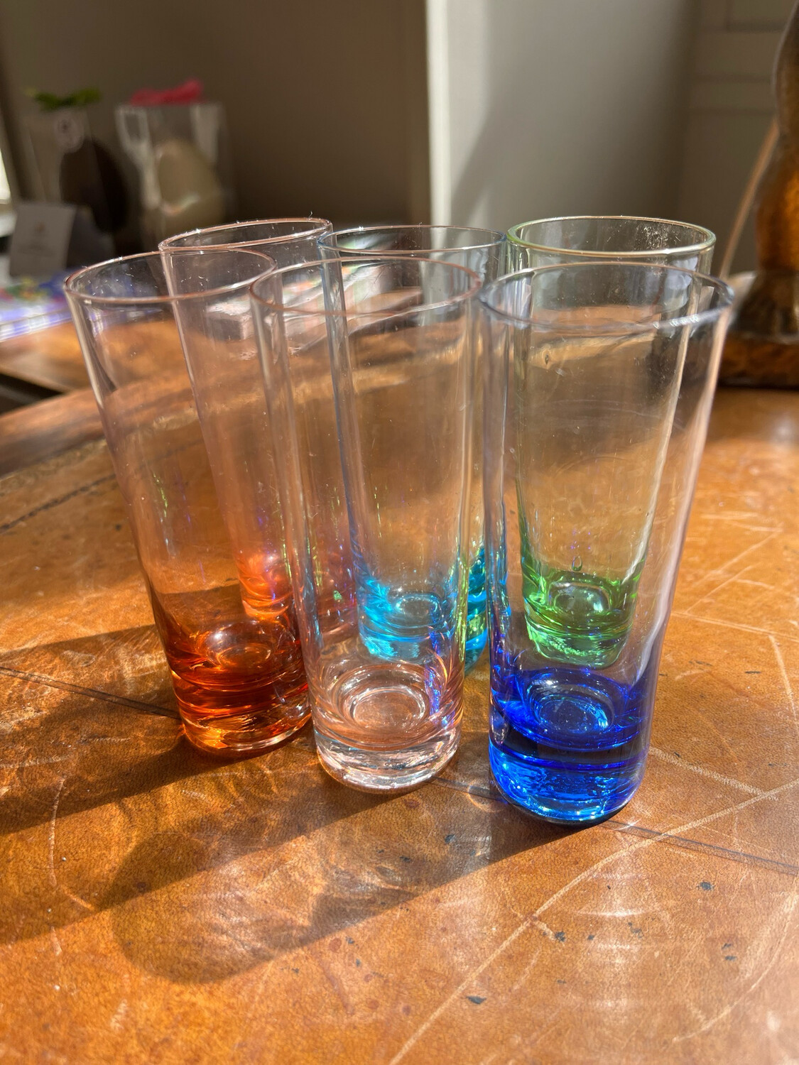 Lot de six verres apéro coloré - H 10,5 cm