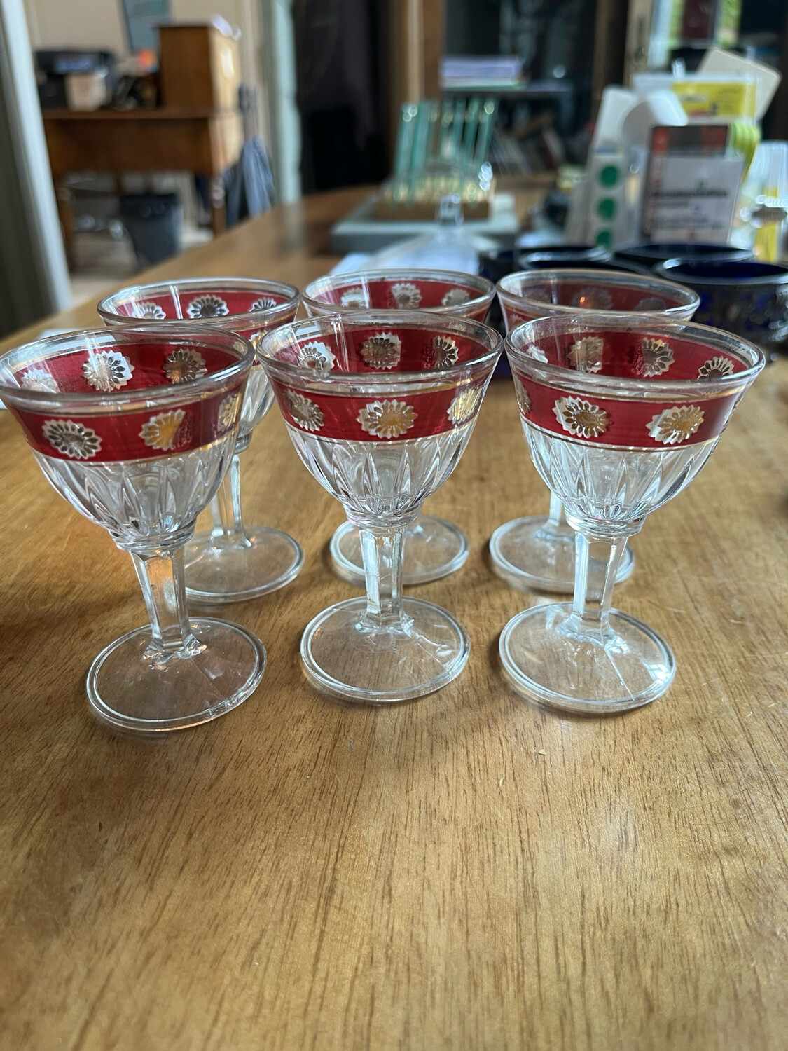 Lot de 6 verres sur pied pour apéritif - H 8,5 cm
