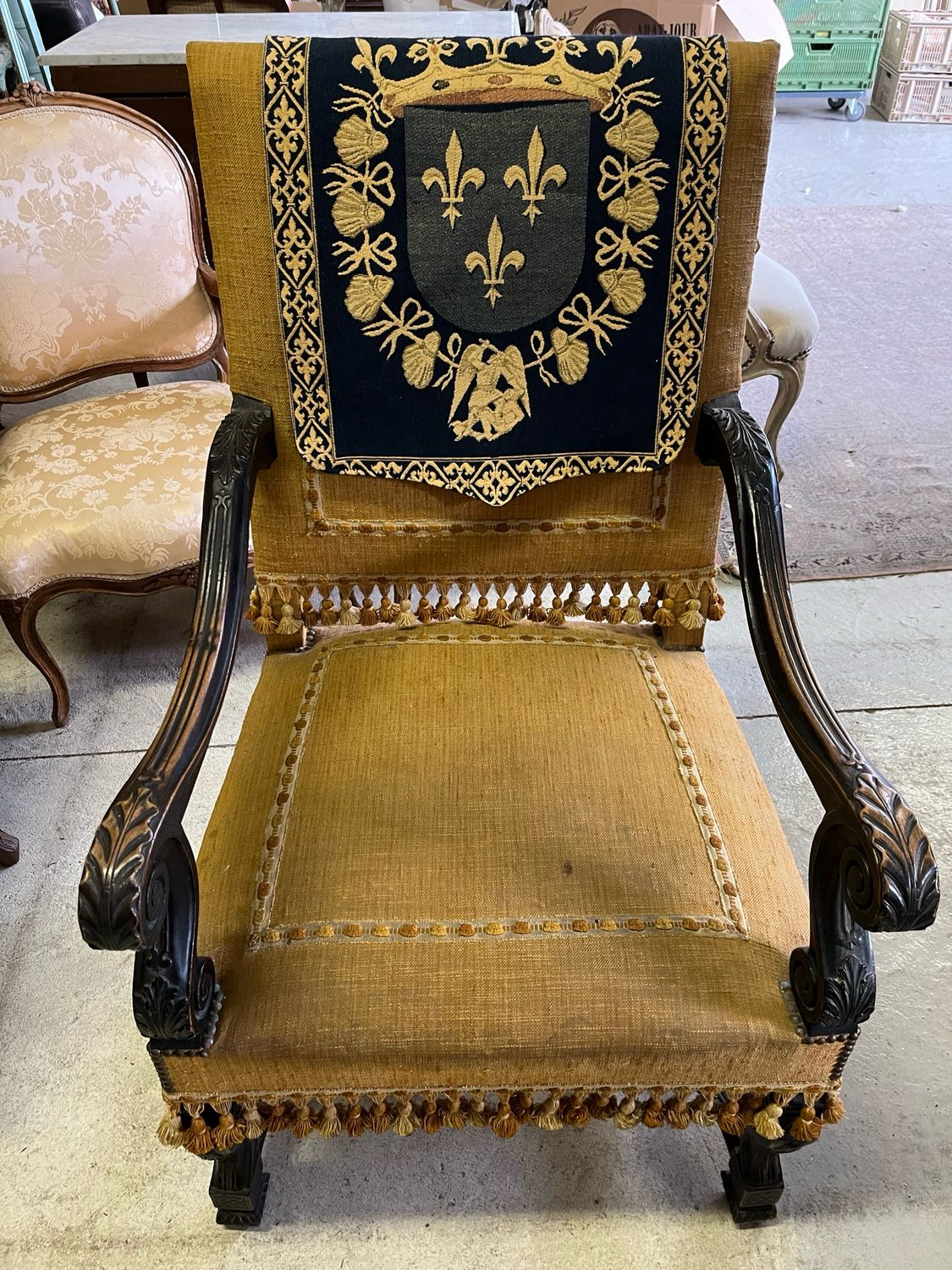 Fauteuil de bureau ancien - 110 x 63 cm