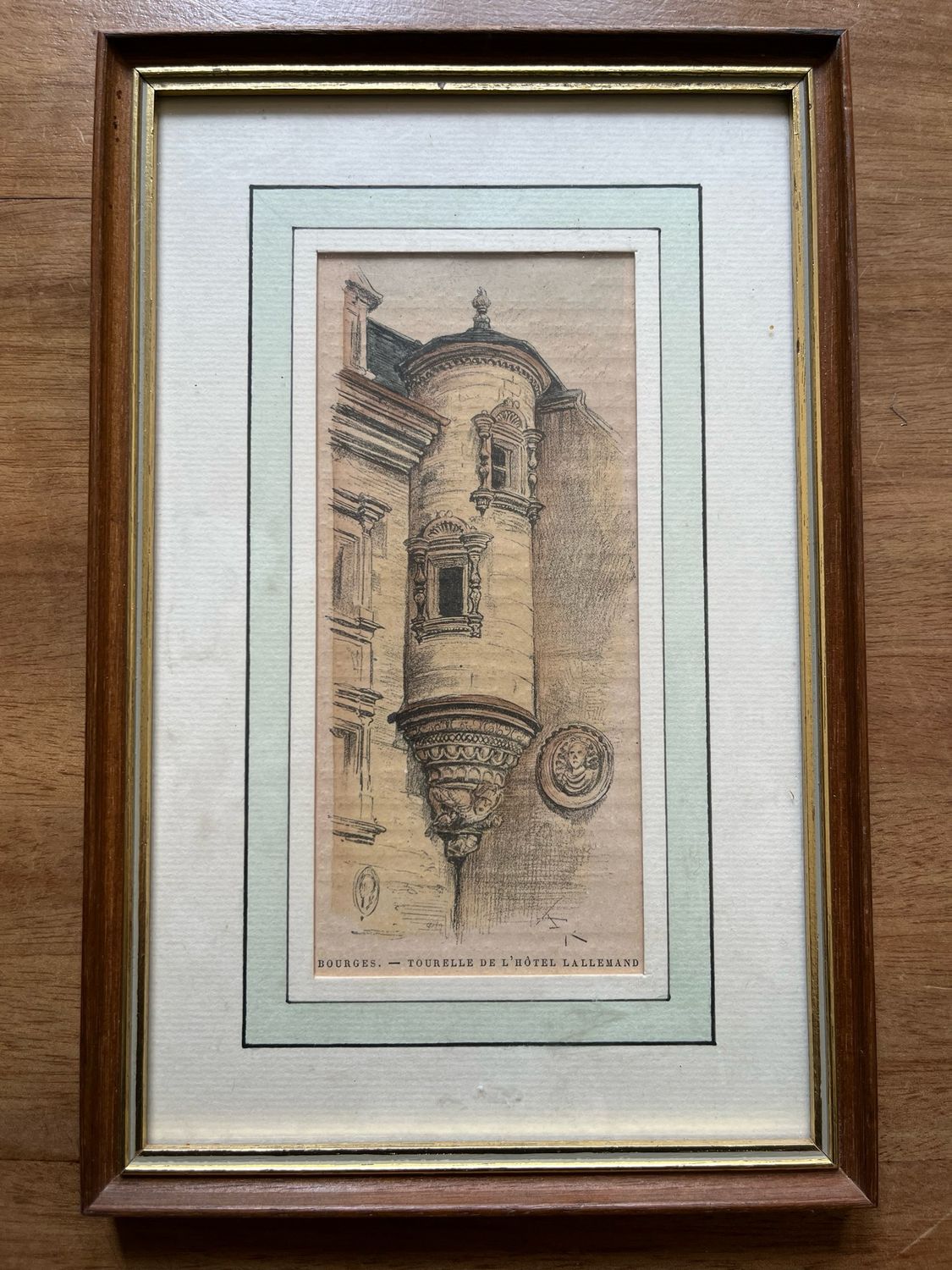 Reproduction sur Bourges : La tourelle de l’Hotel Lallemand - 26 x 17 cm