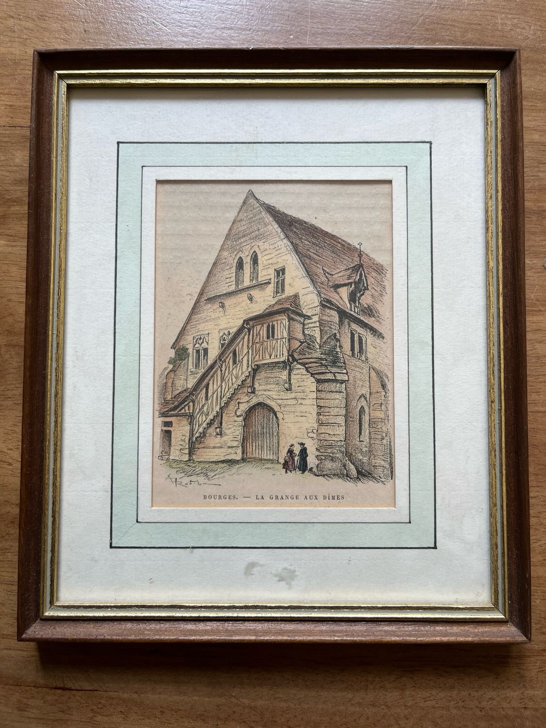 Reproduction sur Bourges : La Grange aux Dîmes - 22,5 x 19 cm