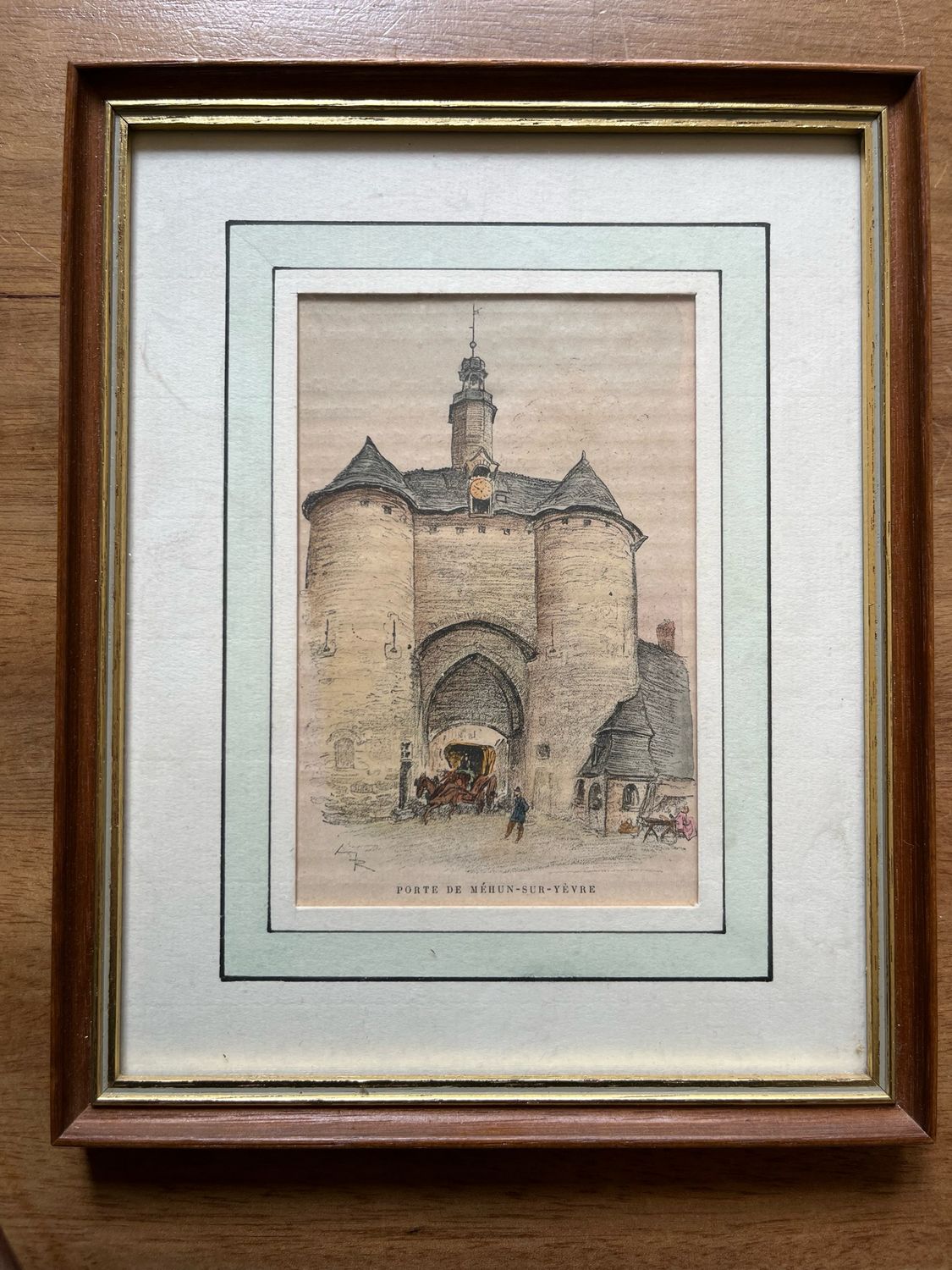 Reproduction : la porte de Mehun Sur Yèvres - 23 x 18,5 cm