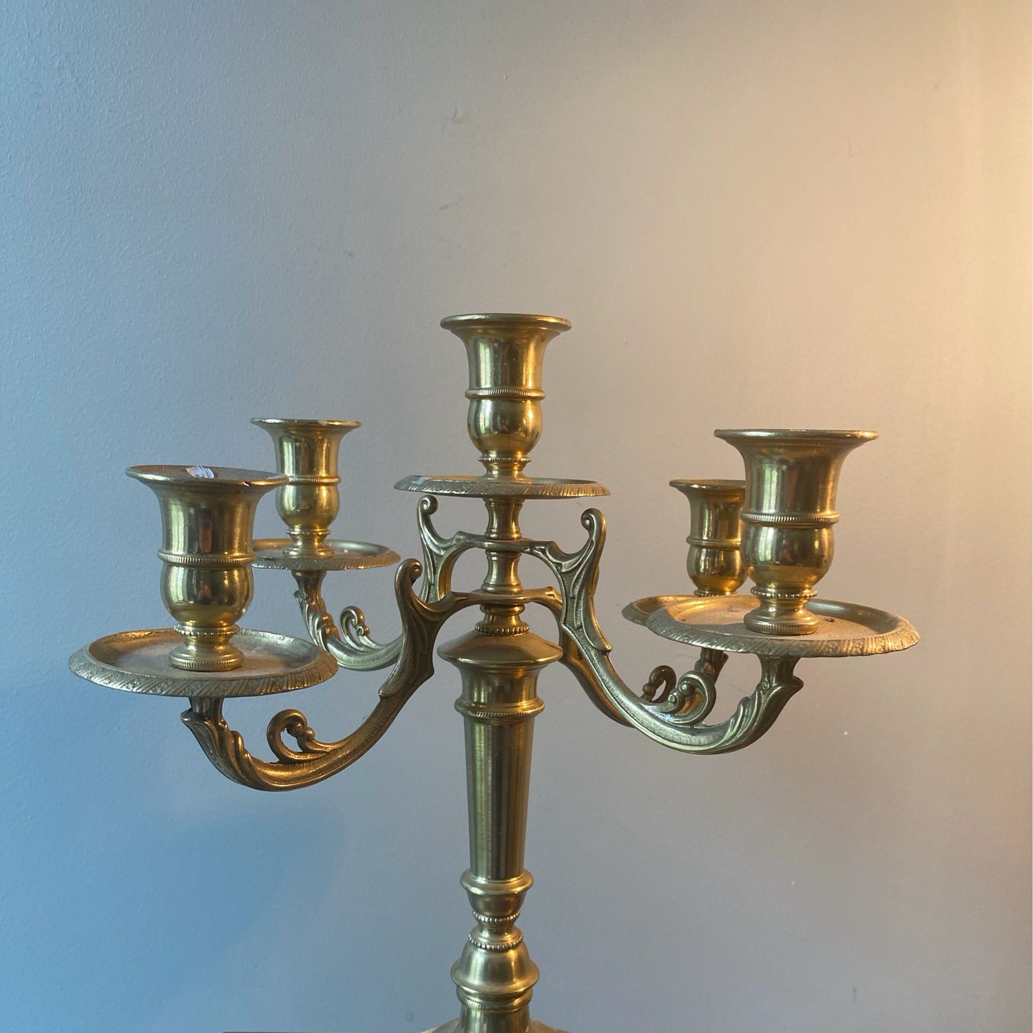 Paire de chandeliers 5 branches en bronze