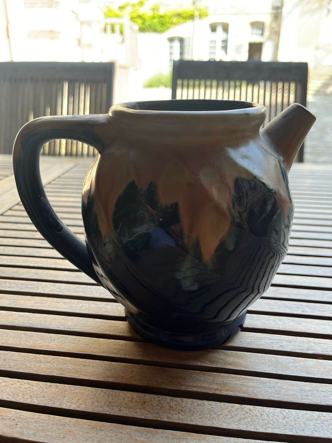 Denbac, 531, pichet en grès émaillé bleu-brun - H 15 cm