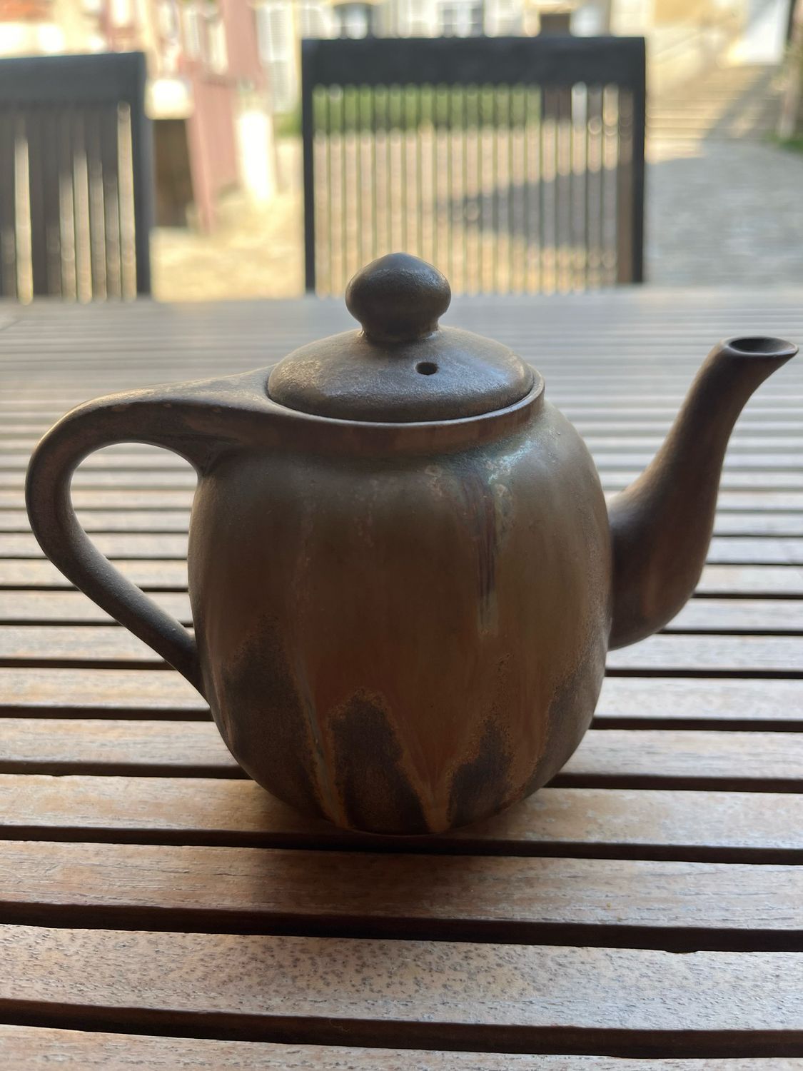 DENBAC, 238, théière en grès émaillé brun - H 11 cm