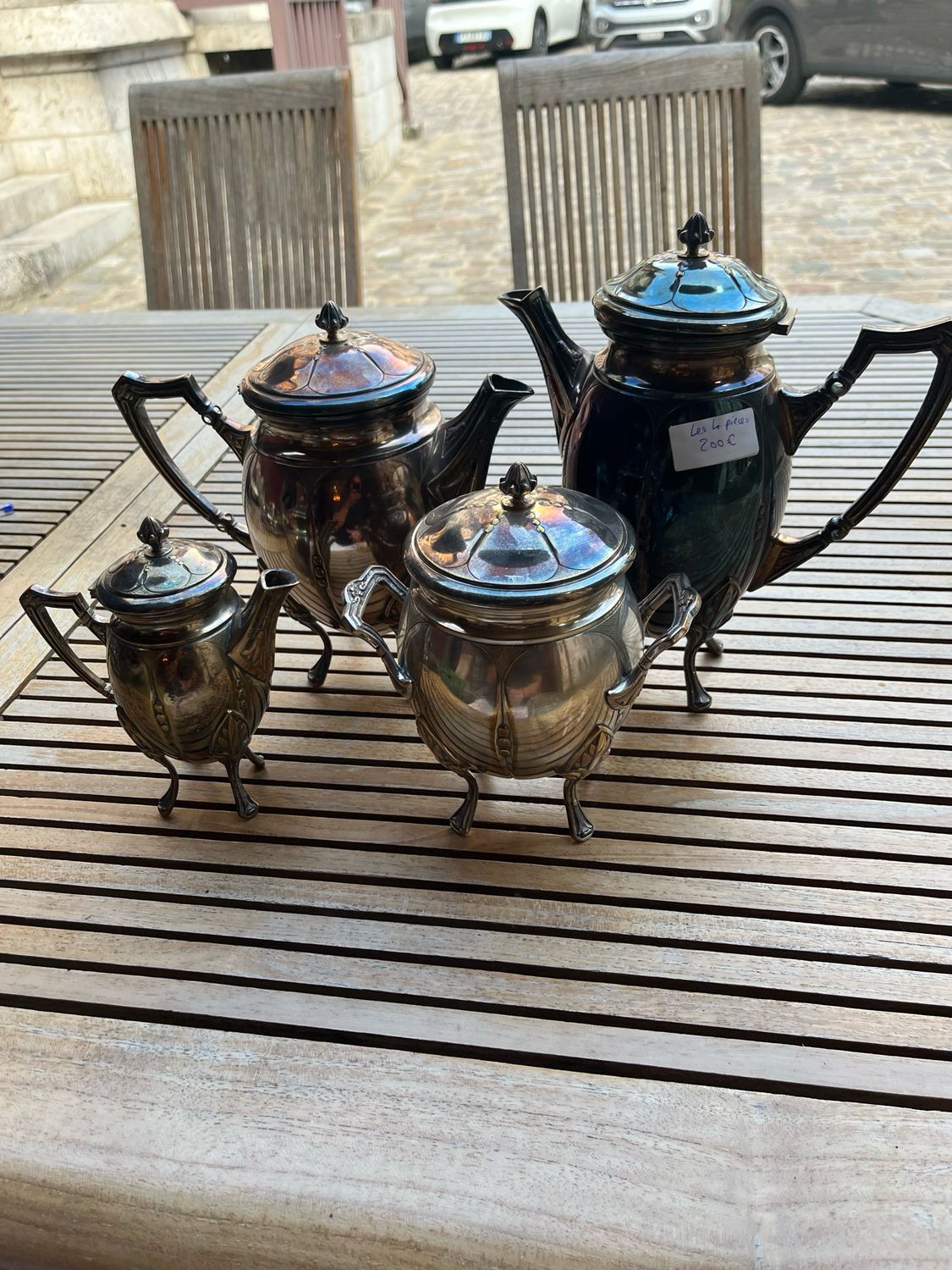 Service à café et thé en métal argenté