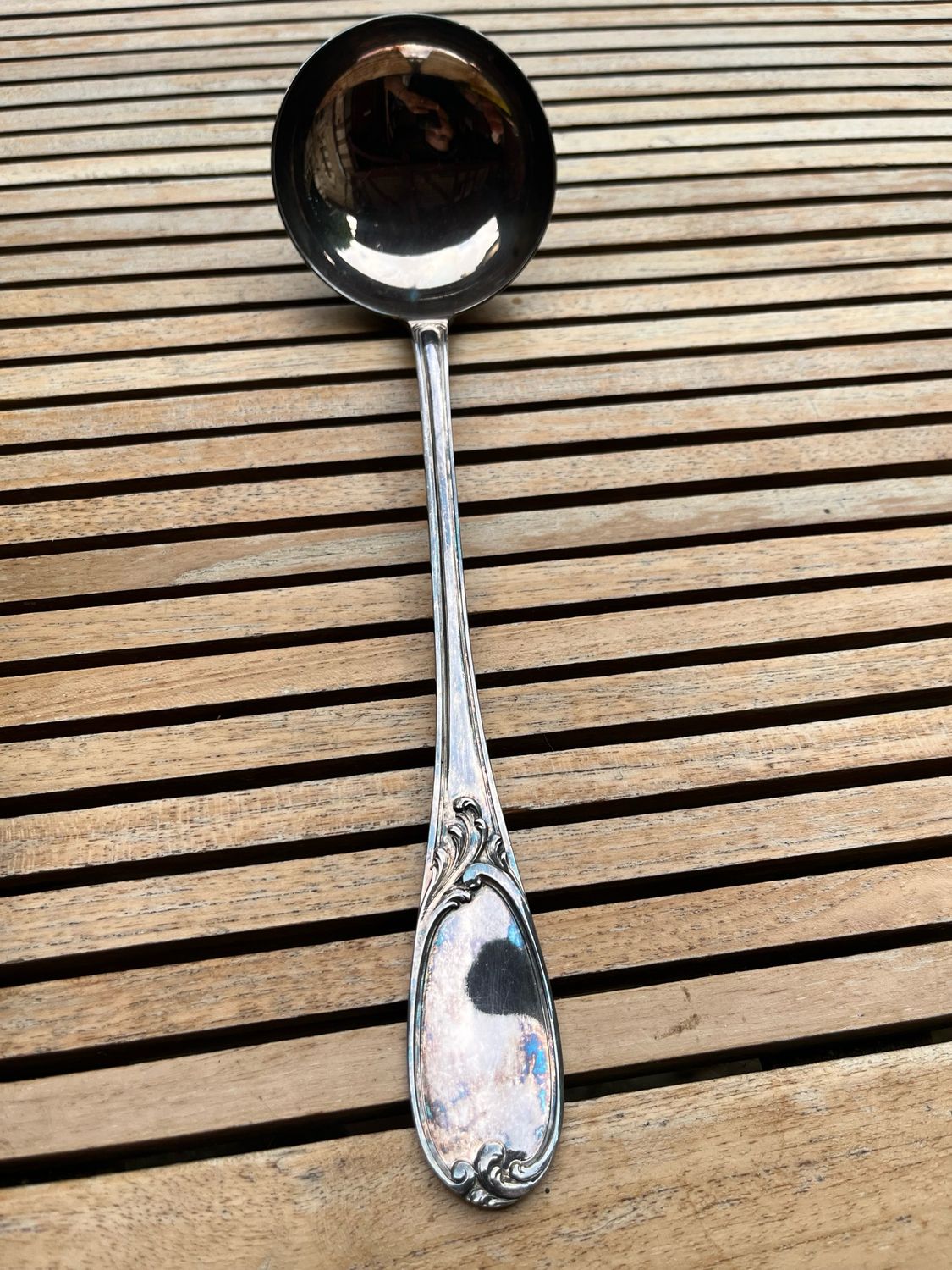 Louche en métal argenté - H 32 cm