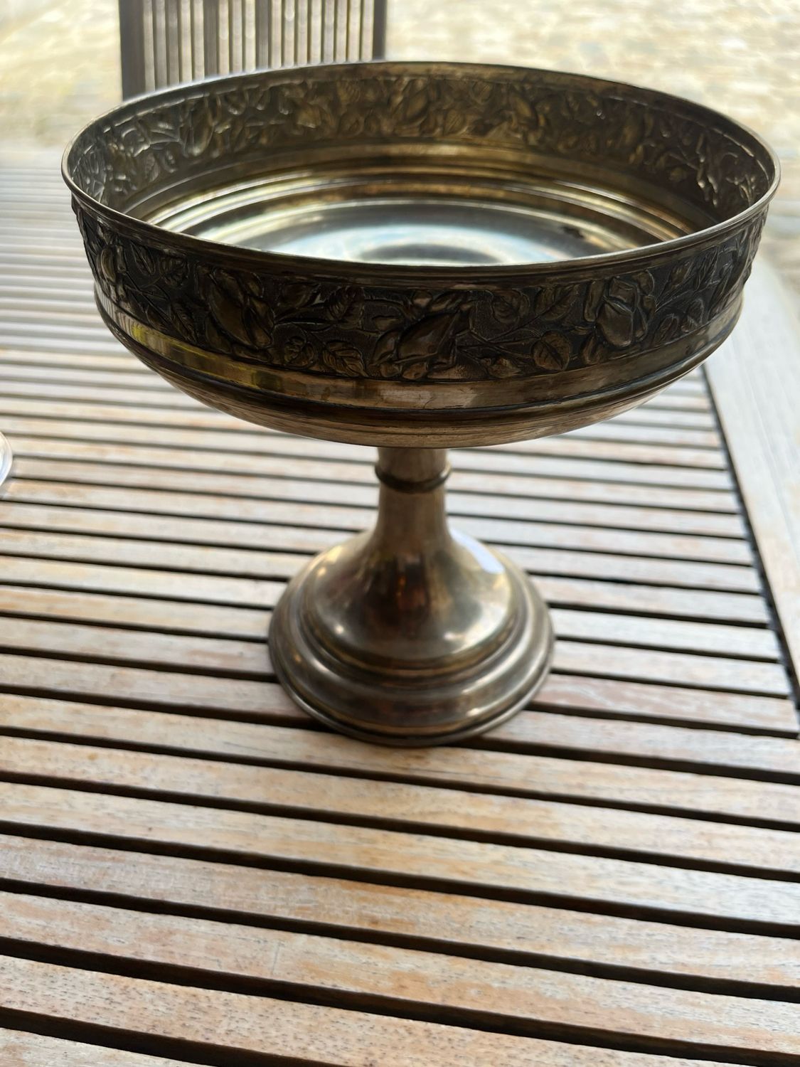 Coupe à fruit en laiton - D 19 x H 20 cm