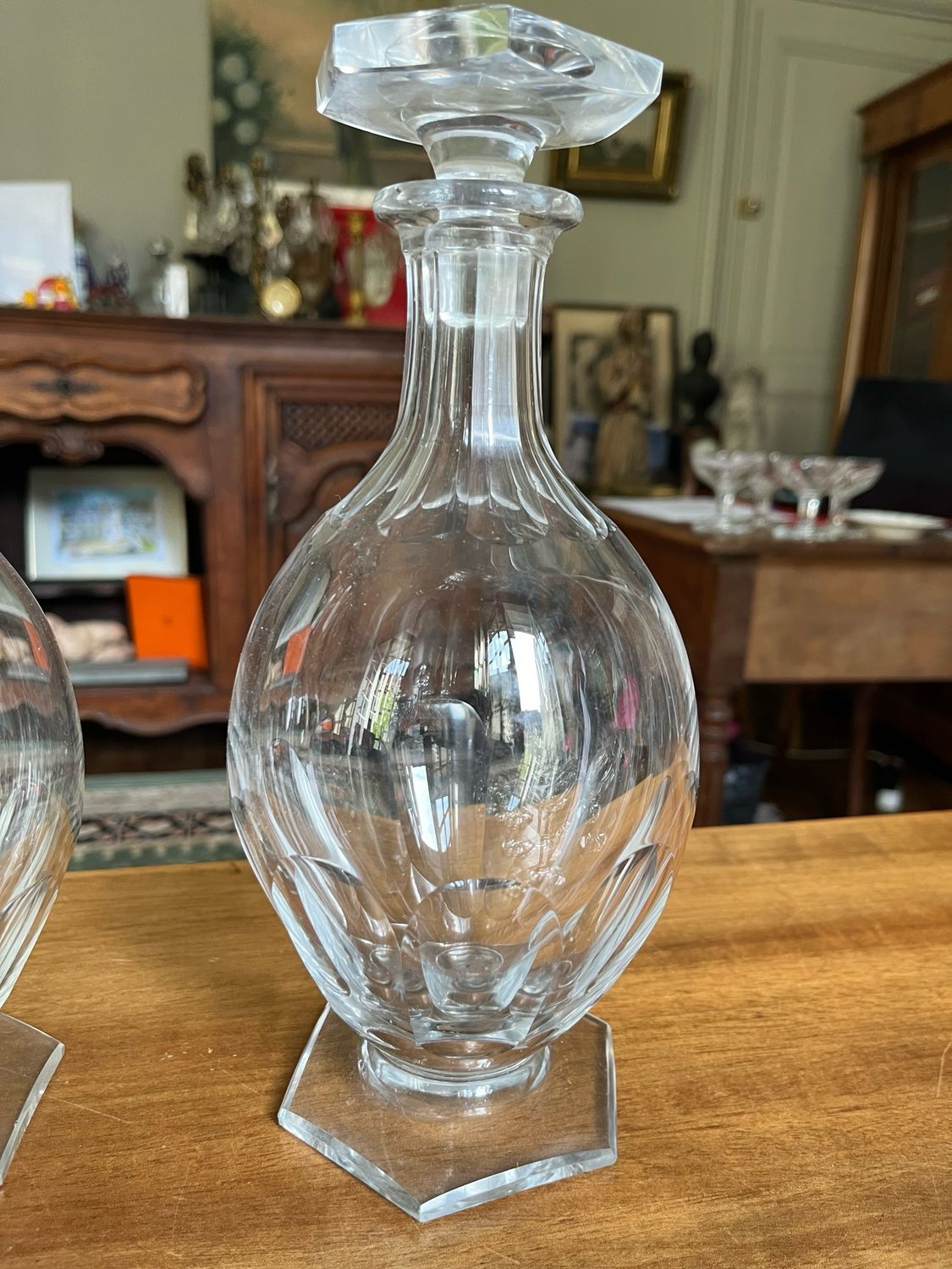 Carafe en cristal taille façon baccarat - H 27 cm