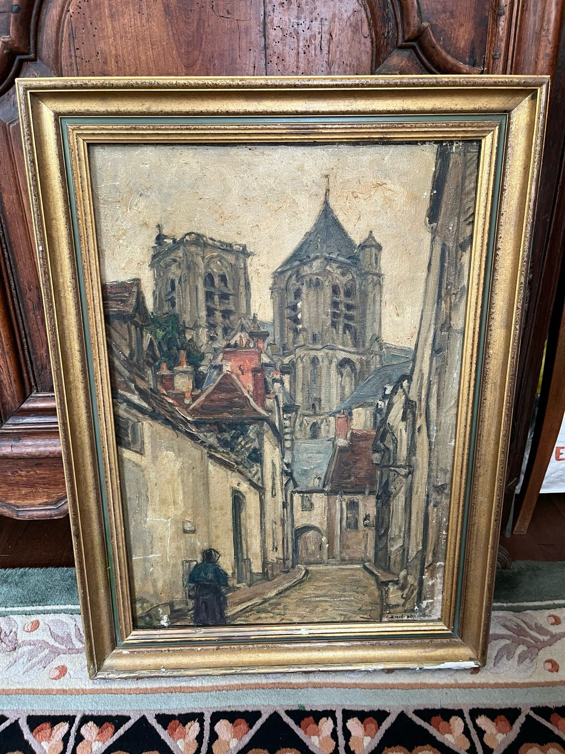 David NILL (XXe) La Cathédrale de Bourges - 56 x 39 cm (quelques frottements et un petit trou)