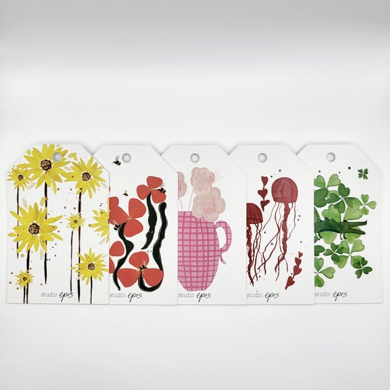 Set van 5 cadeaulabels ☆ versie 1