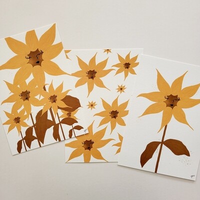 Mini Posters | Sunny Sunflower set van 3