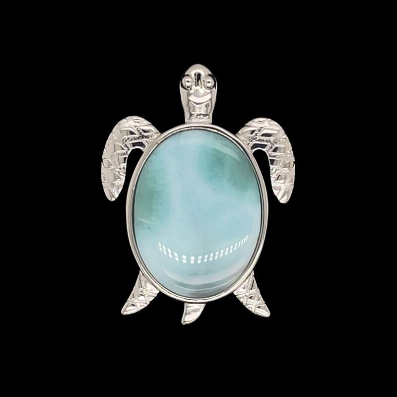 Larimar Turtle Pendant