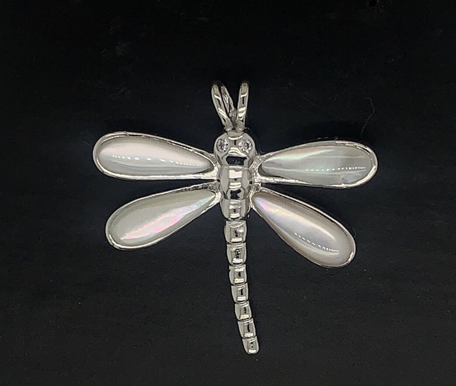 Sterling Silver & Mother-Of-Pearl Dragonfly Pendant