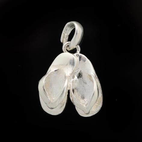 Sterling Silver Flip Flop Pair Pendant