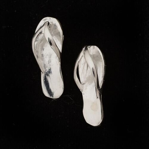 Sterling Silver Flip Flop Earrings
