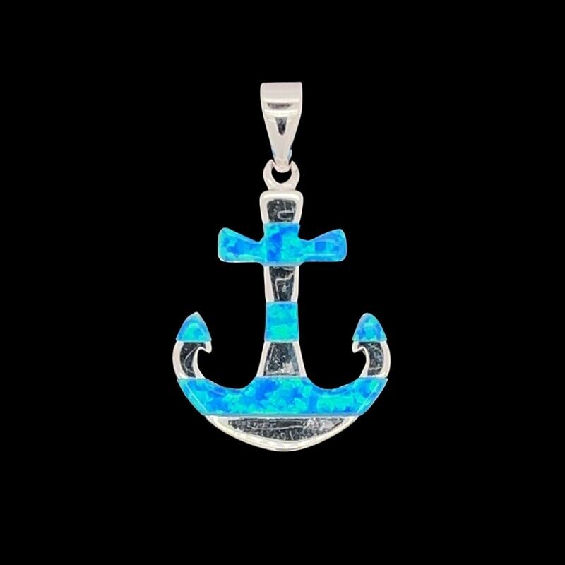 Opal Anchor Pendant