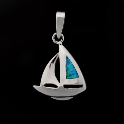 Opal Boat Pendant