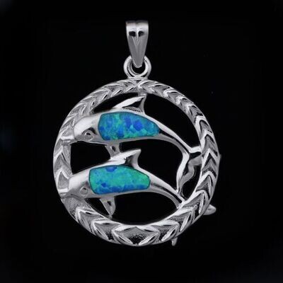 Opal Dolphin Pendant