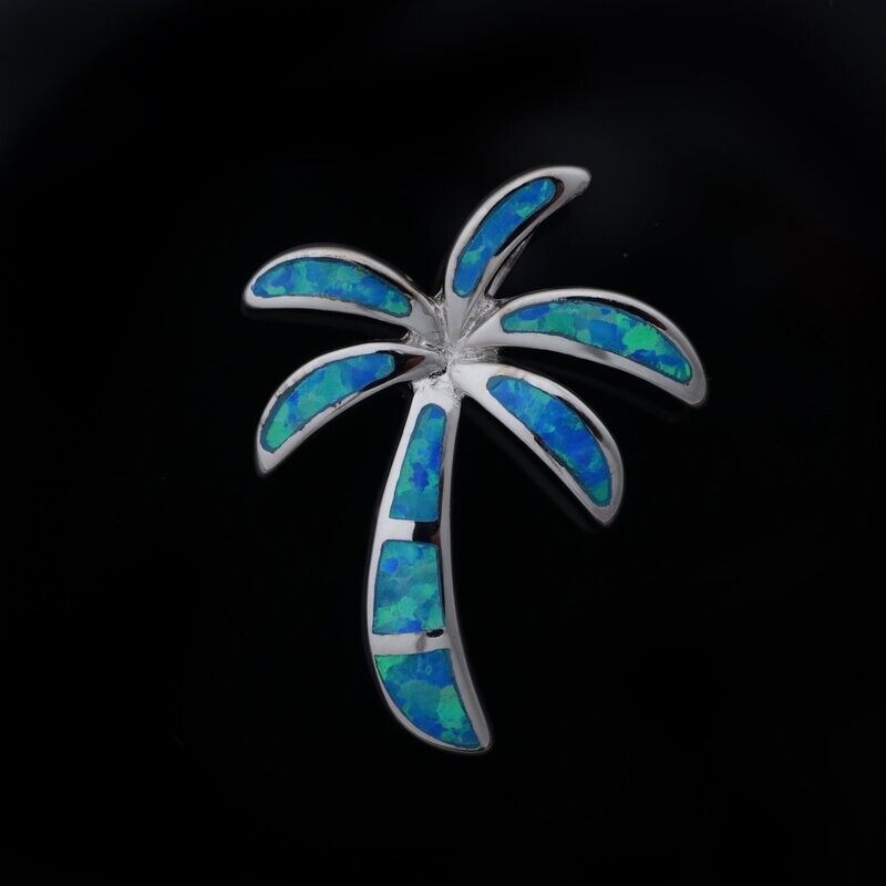 Opal Palm Tree Pendant