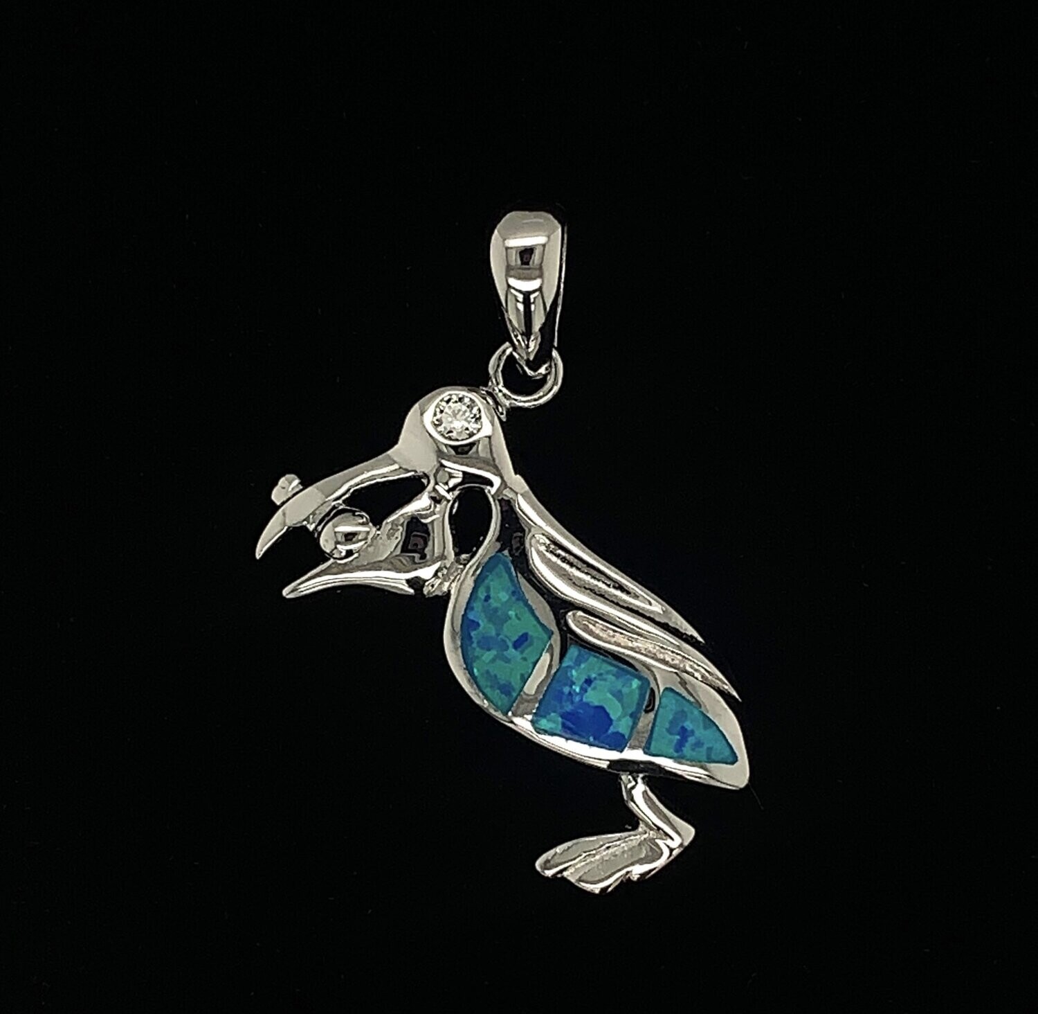 Opal Pelican Pendant
