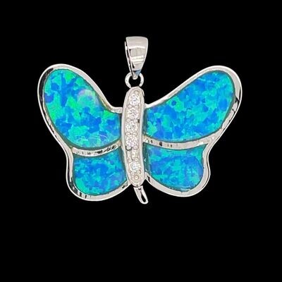 Opal Butterfly Pendant