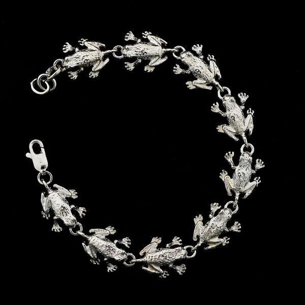 Sterling Silver Frog Bracelet