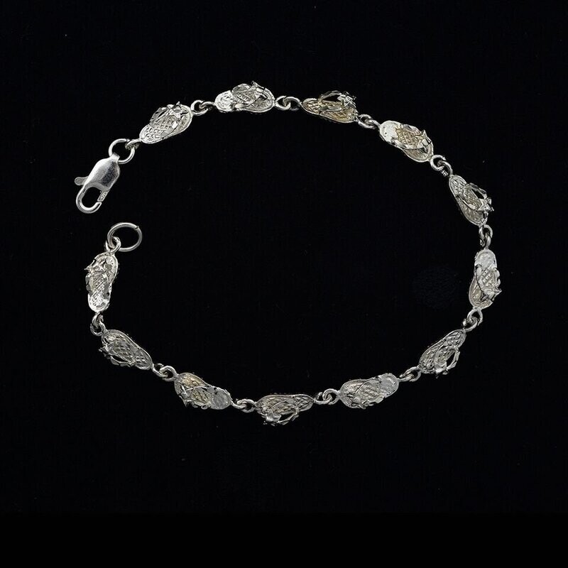 Sterling Silver Flip Flop Bracelet