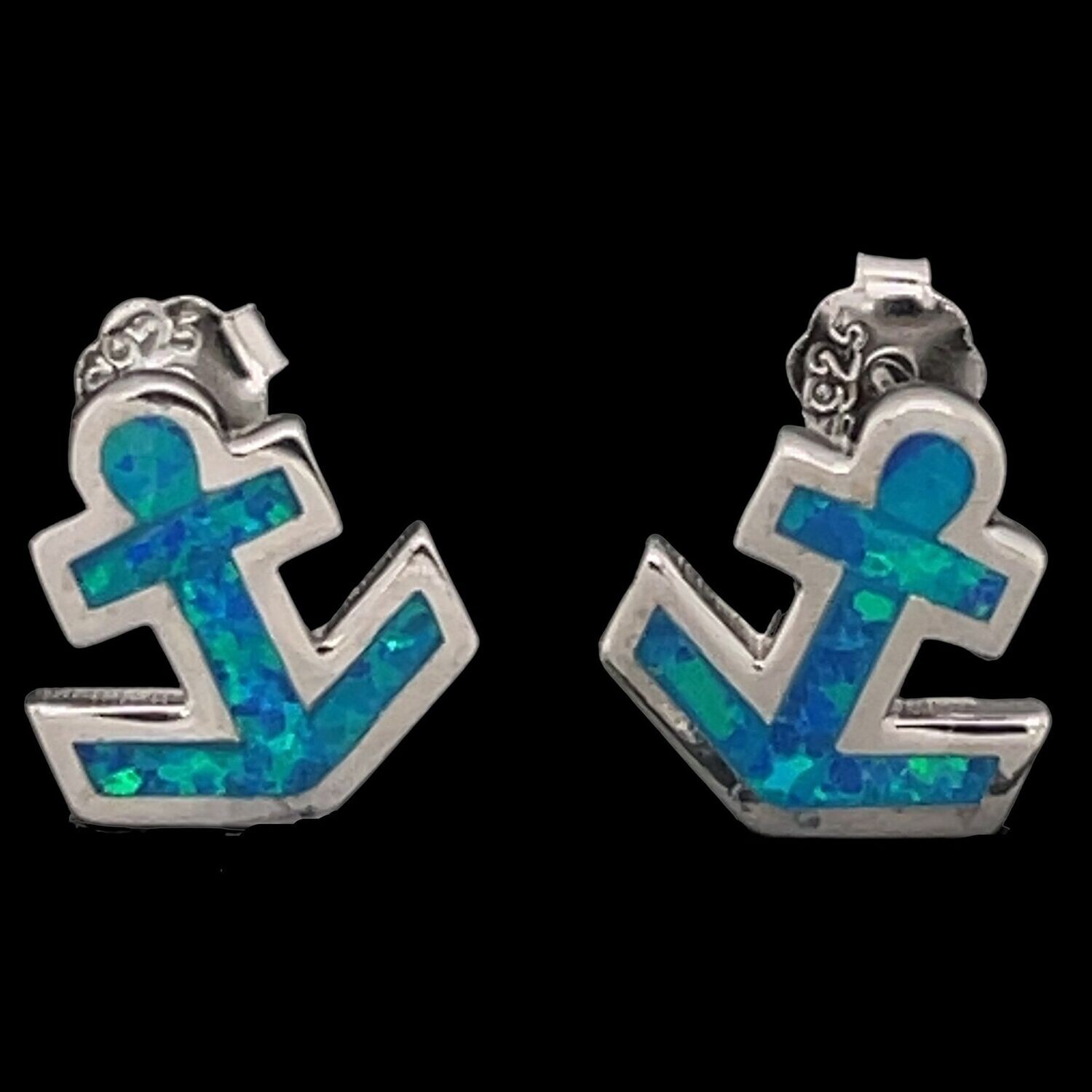Opal Anchor Earrings