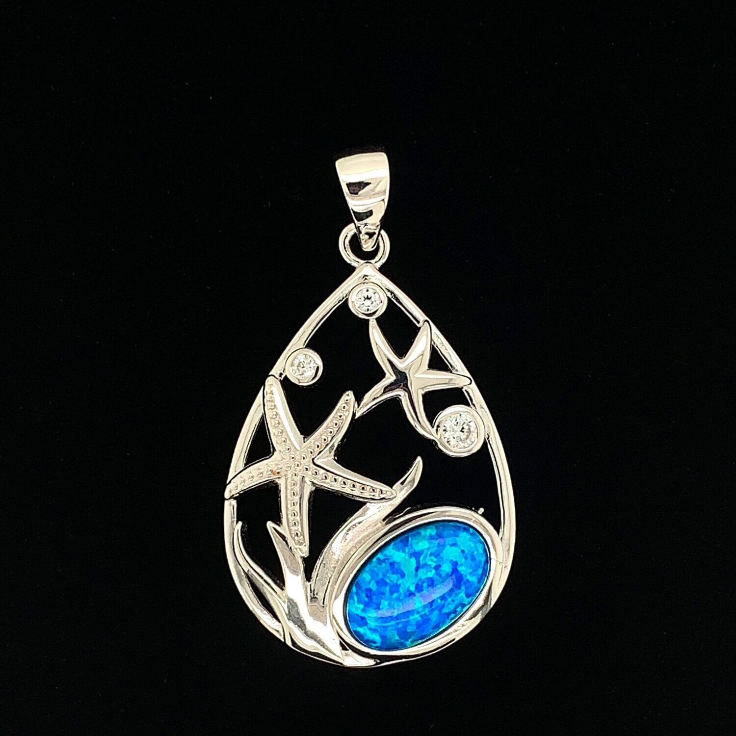 Opal Starfish Pendant