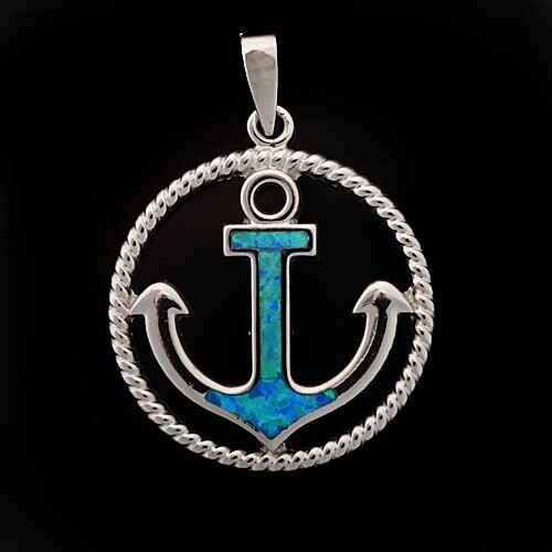Opal Anchor Pendant