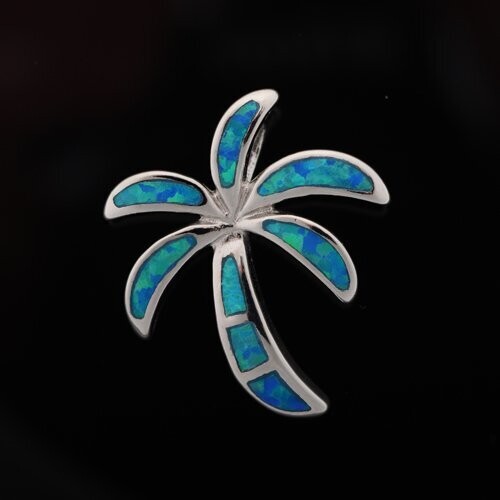 Opal Palm Tree Pendant