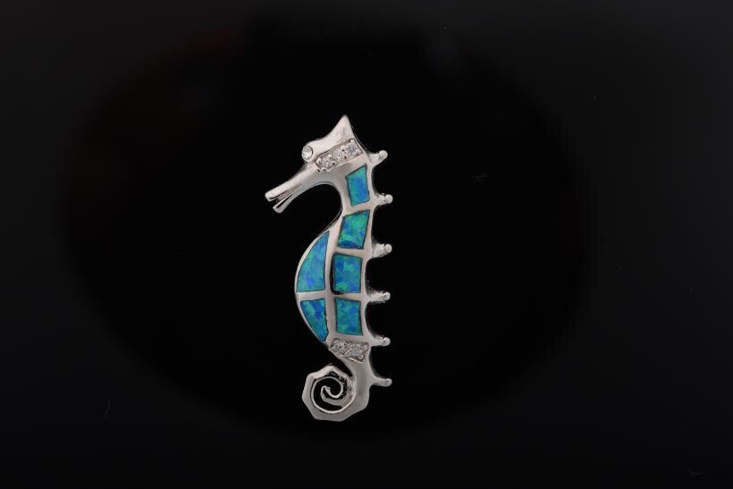 Opal Seahorse Pendant